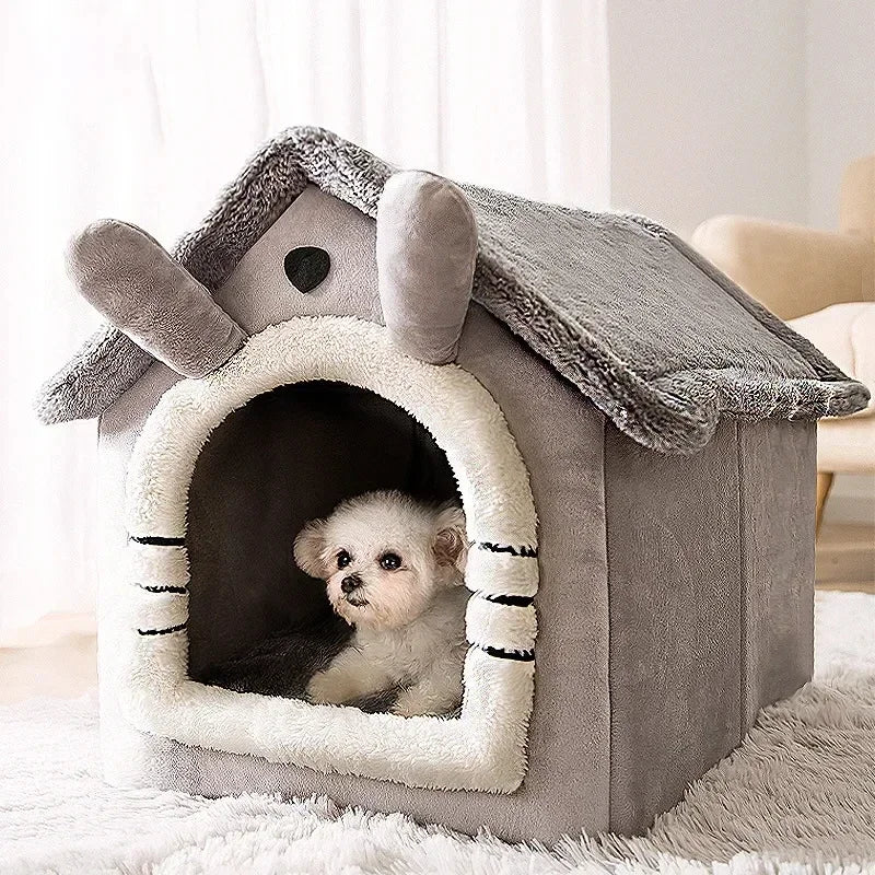 Pet House Folding Winter Bed with Removable Cover
