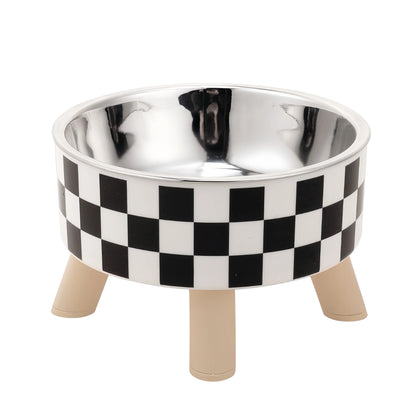Cat Dog Feeder Bowl Raised Stainless Steel Stand