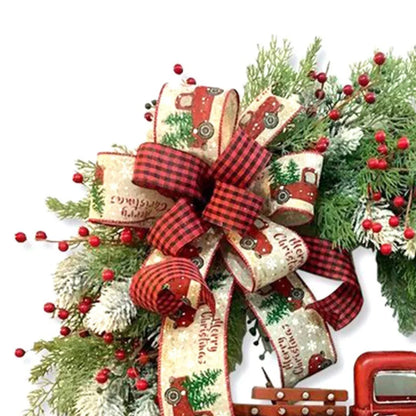 Christmas Wreath Red Truck Front Door Decoration