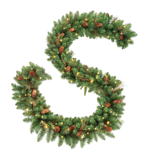 Christmas Wreath with Rattan and Vine Lights