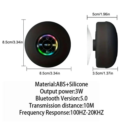 Bluetooth Portable Waterproof Speaker Suction Cup Bathroom Loudspeaker