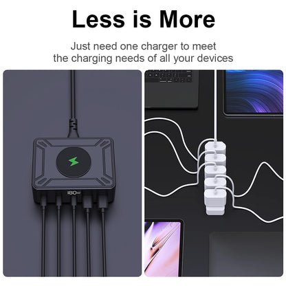 Charger GaN 205W Fast USB C Desktop Digital Display