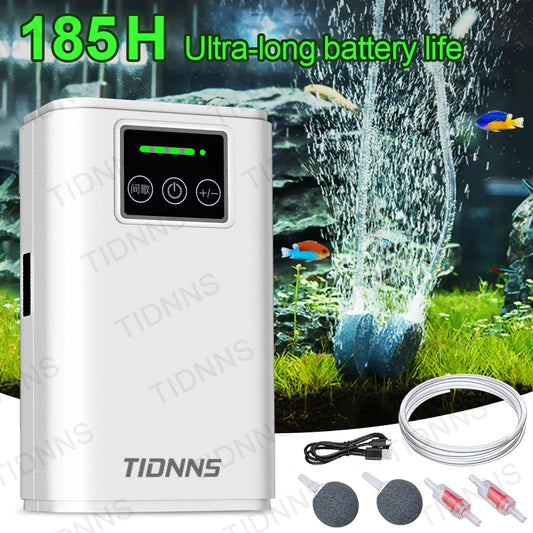 Aquarium Air Pump Rechargeable Silent USB Lithium Battery