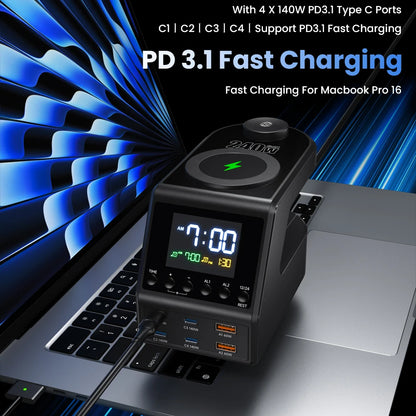 Charger Station GaN 240W Wireless USB-C Fast