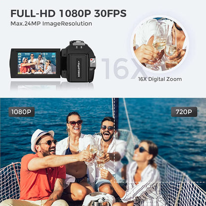 Digital Camera Video Camcorder with Rotating LCD Screen