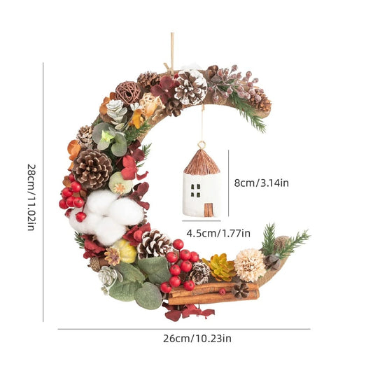 Wreath Moon Artificial Flower Garland for Door Wall