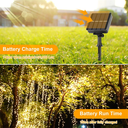Solar String Lights with Waterproof LED (Warm White)