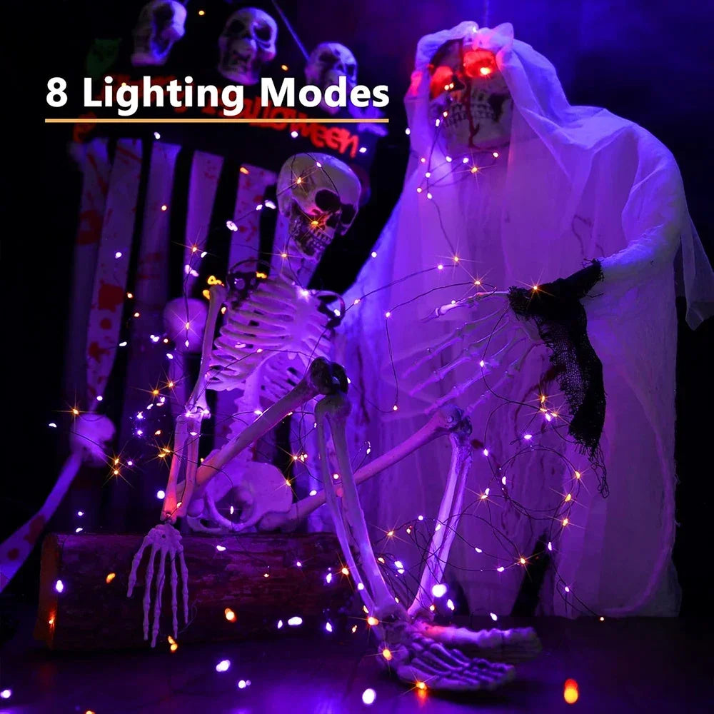 Halloween Fairy Lights with Purple Orange Lights