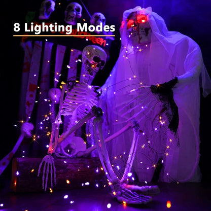 Halloween Fairy Lights with Purple Orange Lights