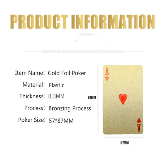 Playing Cards Gold Foil Waterproof Durable Poker Set