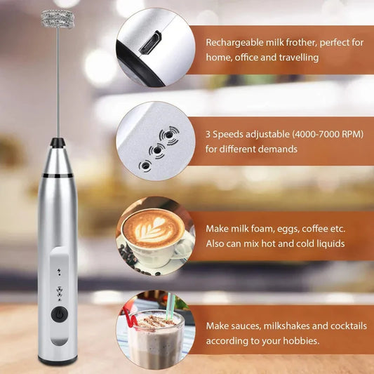 Electric Handheld Coffee Mixer (Black)