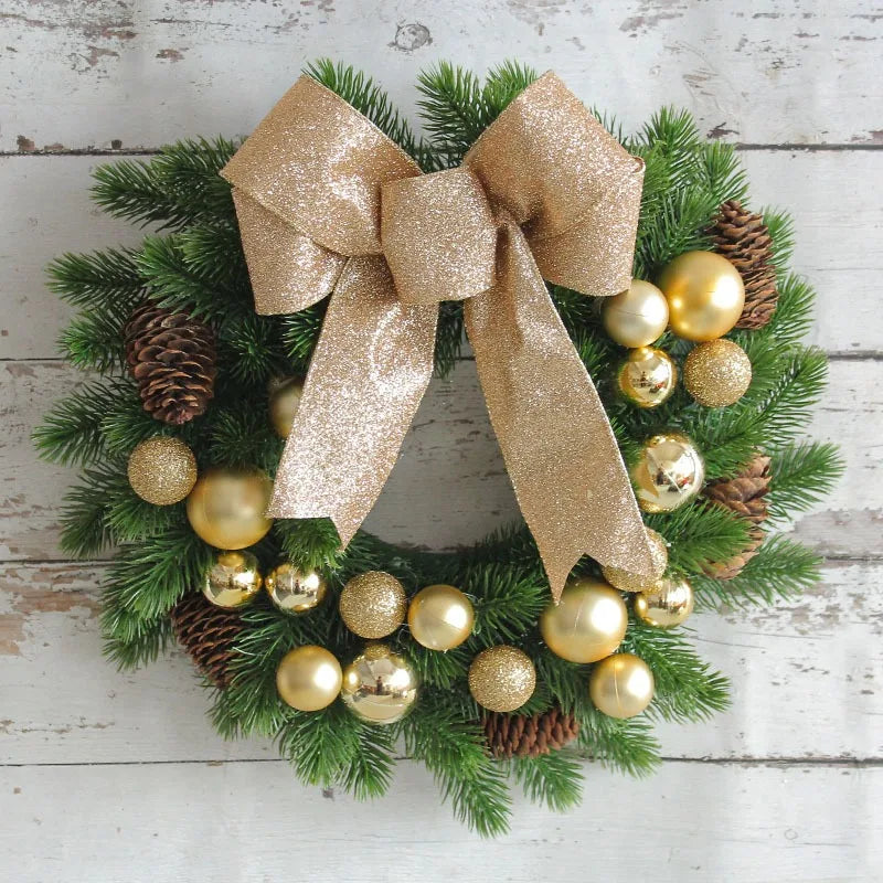 Christmas Wreath Bow Flower Door Hanging Decoration