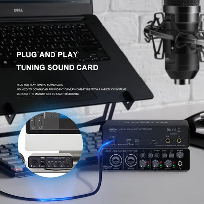USB Audio Interface Mic Preamplifier 48V 32Bit