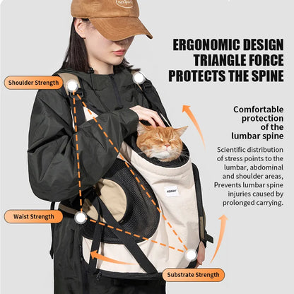 Pet Backpack Front Carrying Breathable Nylon