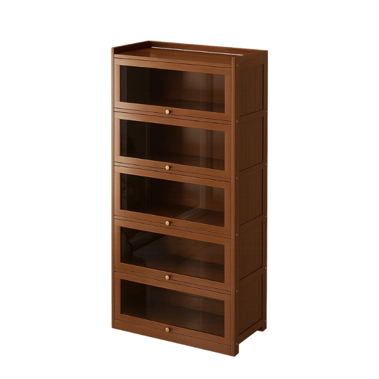 Bookshelf Storage Cabinet with Flip Doors