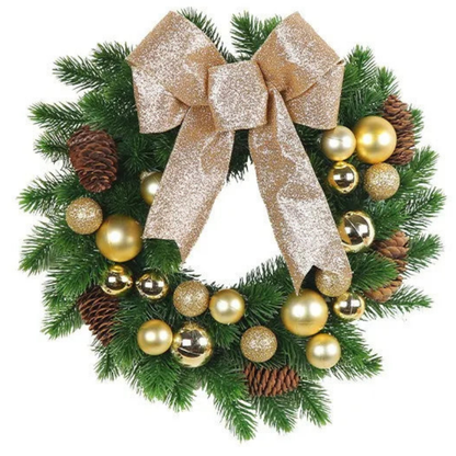 Christmas Wreath Bow Flower Door Hanging Decoration