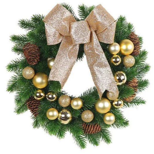 Christmas Wreath Bow Flower Door Hanging Decoration
