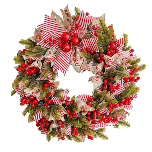 Christmas Wreath LED Light Pinecone Garland