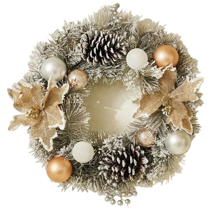 Christmas Wreath Silver Grey Pinecone Front Door Decoration