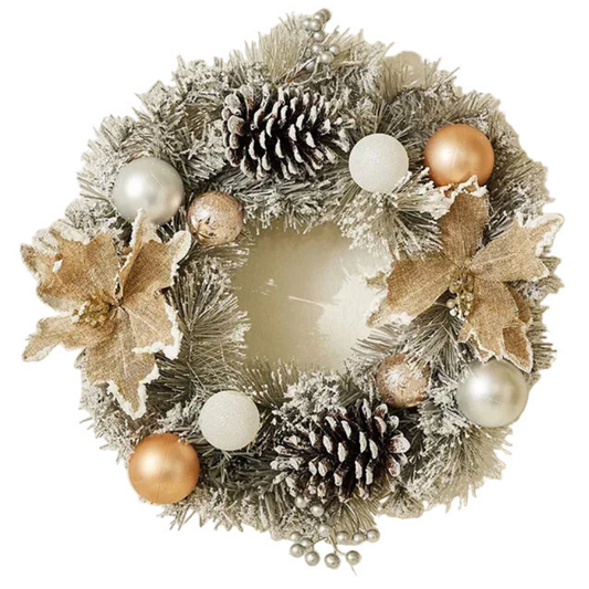 Christmas Wreath Silver Grey Pinecone Front Door Decoration