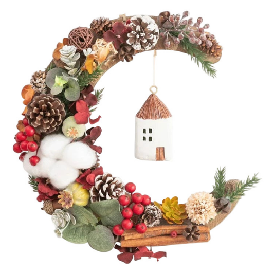 Wreath Moon Artificial Flower Garland for Door Wall