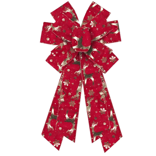 Christmas Wreath with Red Velvet Bow Decoration