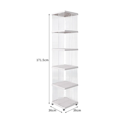 Bookshelf Rotating 360° Transparent Storage