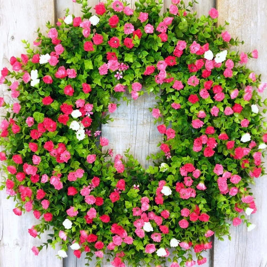 Christmas Wreath Artificial Flowers with Round Door