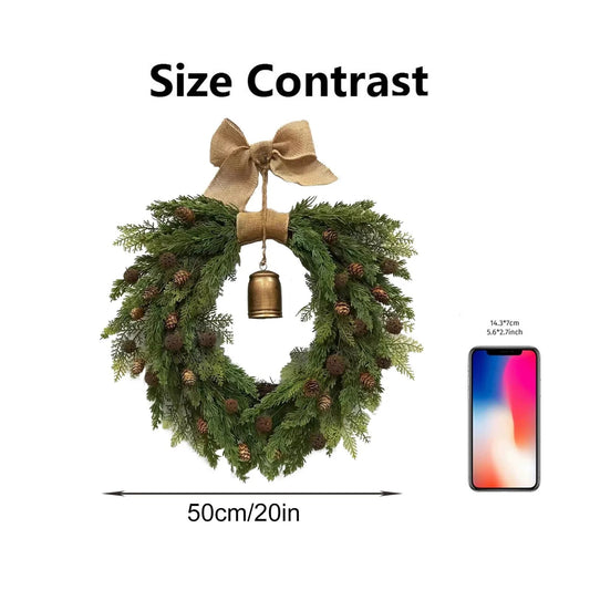Christmas Wreath Bells Garland Holiday Decoration