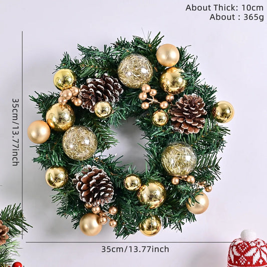 Christmas Wreath Round Silk Holiday Decoration