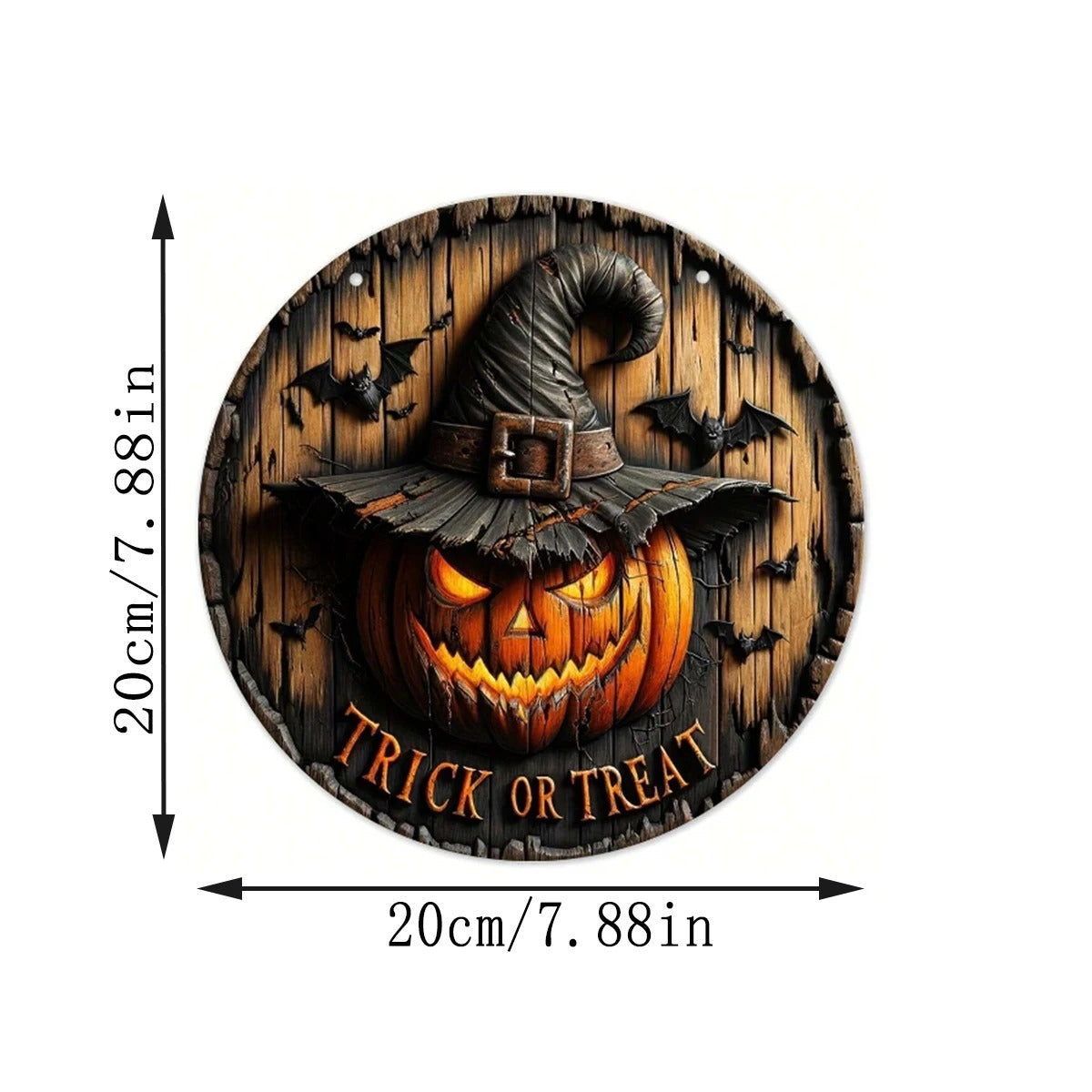 Halloween Wreath Wooden Retro Pumpkin Head Decoration