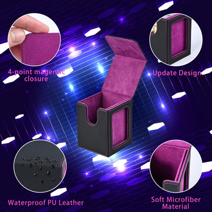 Trading Card Storage Box Magnetic PU Leather
