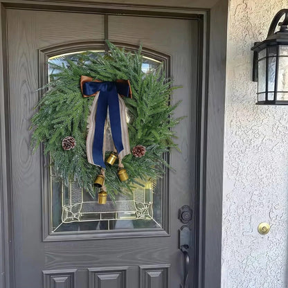 Christmas Wreath Artificial Norfolk Bells Ribbon