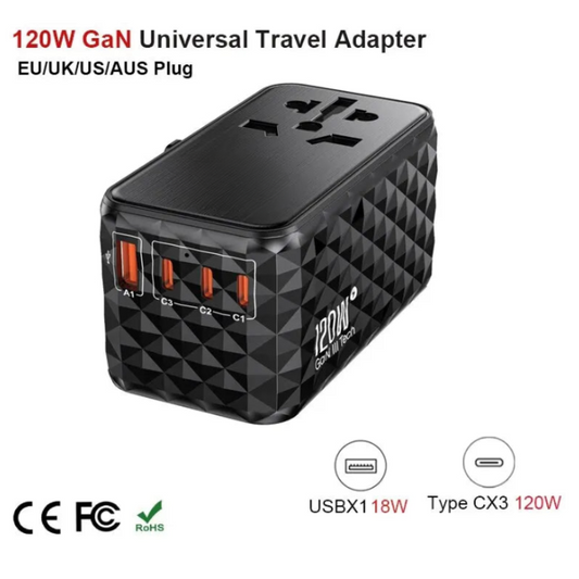 Travel Adapter Universal GaN 120W Fast Charger