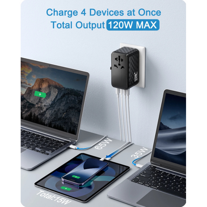 Travel Adapter Universal GaN 120W Fast Charger
