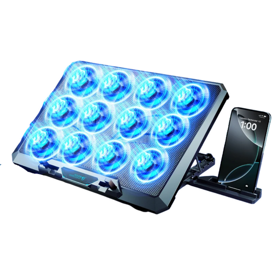 Laptop Cooling Pad 12 Fans Adjustable Stand