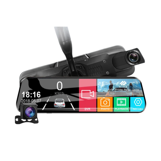 Car DVR Rearview Mirror Dual Camera Touch Screen