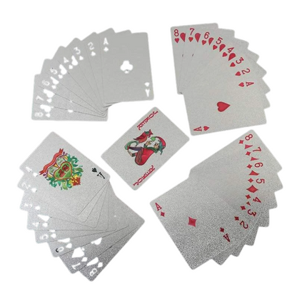 Playing Cards Silver Foil Waterproof Plastic