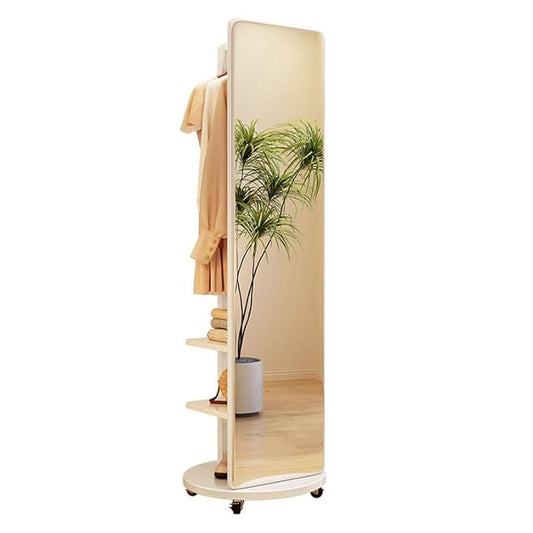 Rotating Mirror Wood Cabinet