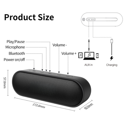 Waterproof Portable Bluetooth Speaker with deep Bass
