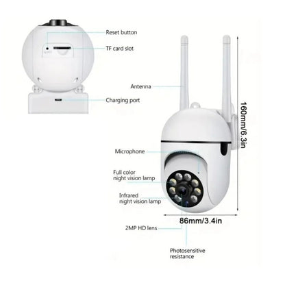 Camera Outdoor WiFi PTZ 1080P HD Night Vision