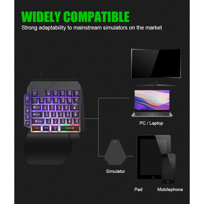 One-Handed Backlit Gaming Keyboard