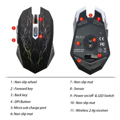 Rechargeable Wireless Gaming Mouse