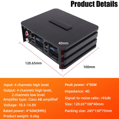 DSP 4x60W Class AB Car Amplifier for Android