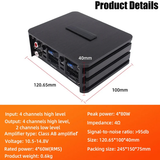 DSP 4x60W Class AB Car Amplifier for Android