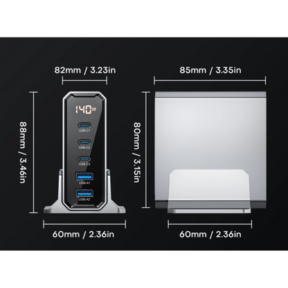 140W 5-Port USB-C GaN Fast Charger