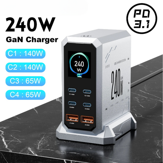 Charger GaN 240W USB C Desktop Fast Charging