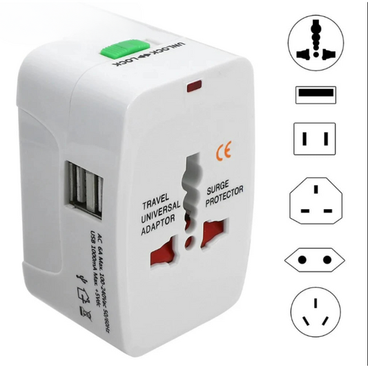 Universal Plug Travel Adapter  with USB Type C Ports