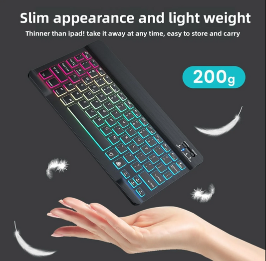 Wireless Bluetooth Keyboard with 3 Color Luminous Backlit