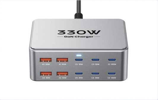 USB Charger GaN 330W Multiport Fast Charging Station